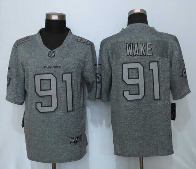 Nike Limited Miami Dolphins #91 Wake Gray Men's Stitched Gridiron Gray Jersey,We sell and wholesale Nike Limited Miami Dolphins #91 Wake Gray Men's Stitched Gridiron Gray Jersey on line form chian!